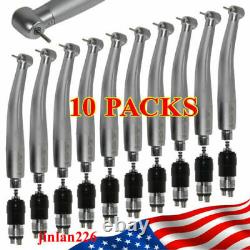 10 Dental High Speed Turbine Handpiece with 4-Holes Quick Coupler fit NSK Push
