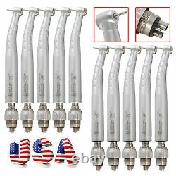 10 Pcs Dental High Speed Push Button Clean Handpiece with 4 Hole Coupler fit KAVO