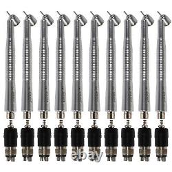 10Surgical 45 Degree Dental High Speed Handpiece +4Holes Swivel Coupler Fit NSK