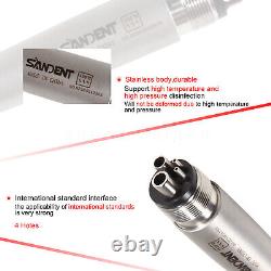 10pcs SANDENT Dental High Speed Turbine Handpiece Push Button Clean 4 holes UK