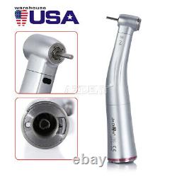 15 Dental Electric Fiber Optic LED Contra Angle Handpiece Red Ring For NSK