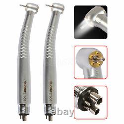 2 Dental LED Standard air Turbine High Speed Push button Handpiece 5Light 4Hole