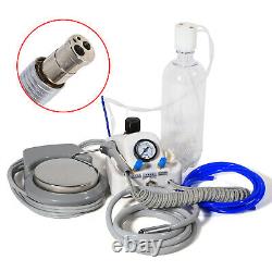 4-Hole Portable Dental Handpiece Compressor Turbine Unit 3 Way Air Water Syringe