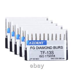 AZDENT Dental High Speed Diamond Burs TF-13S Cone /Taper Flat head 450,000RPM