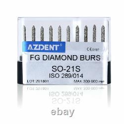 AZDENT Dental Super Coarse Diamond Burs High Speed Handpiece Super Coarse SO-21S