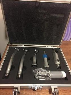 Aluminum Dental Handpiece Kit Travel Set 2 Highspeed and 1 Lowspeed Handpiece 4H