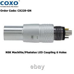 COXO Dental Fiber Optic Turbine Handpiece NSK Phatelus Mach LED Coupling 6 Hole