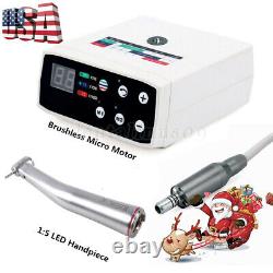 Dental Brushless LED Electric Micro Motor+15 LED Increasing Contra Angle Kit US