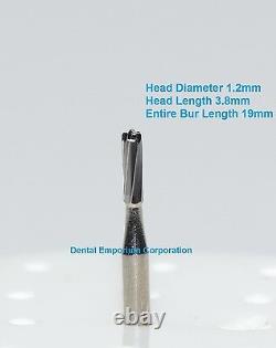 Dental Carbide Burs FG #1158 Domed Fissure Plain Cut High Speed HP 100 Pack