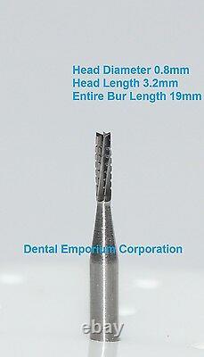 Dental Carbide Burs FG #556 Flat Fissure Cross Cut High Speed Handpiece 100/pk