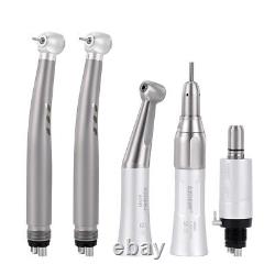 Dental E-generator LED High Low Speed Handpiece Air motor Kit Contra Angle 4Hole