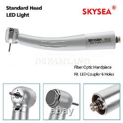 Dental LED Fiber Optic High Speed Handpiece + 6 Hole Quick Coupler NSK Style UK