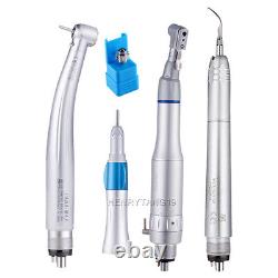 Dental LED High/Low Speed Handpiece Contra Angle & Pneumatic Scaler Kit B2/M4