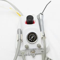 Dental Portable 4 Hole Air Turbine Unit with Low & High Speed Handpiece Kit+Burs