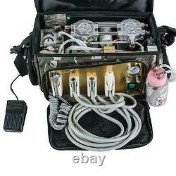 Dental Portable Unit with Air Compressor Suction System 3 Way Syringe Black