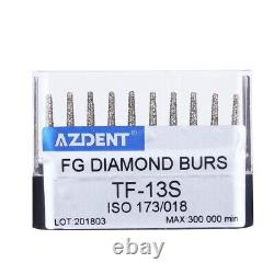 Burs dentaires diamant haute vitesse AZDENT TF-13S Cone /Taper Flat head 450 000 tr/min