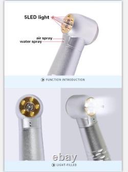 Instrument à main haute vitesse à bouton poussoir sans ombre à 5 LED pour dentisterie de type W&H à 2 trous